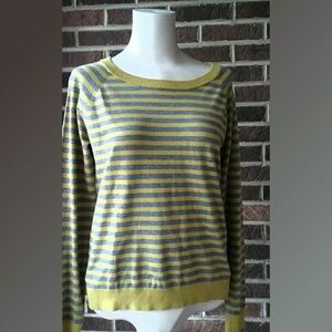 Cynthia Rowley Yellow and Gray Striped Crop Top
